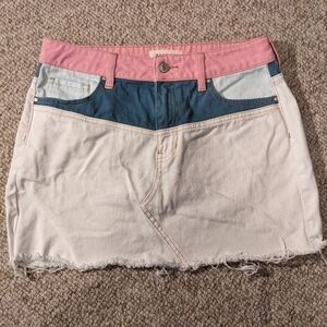 PACSUN multi color denim skirt, size 27